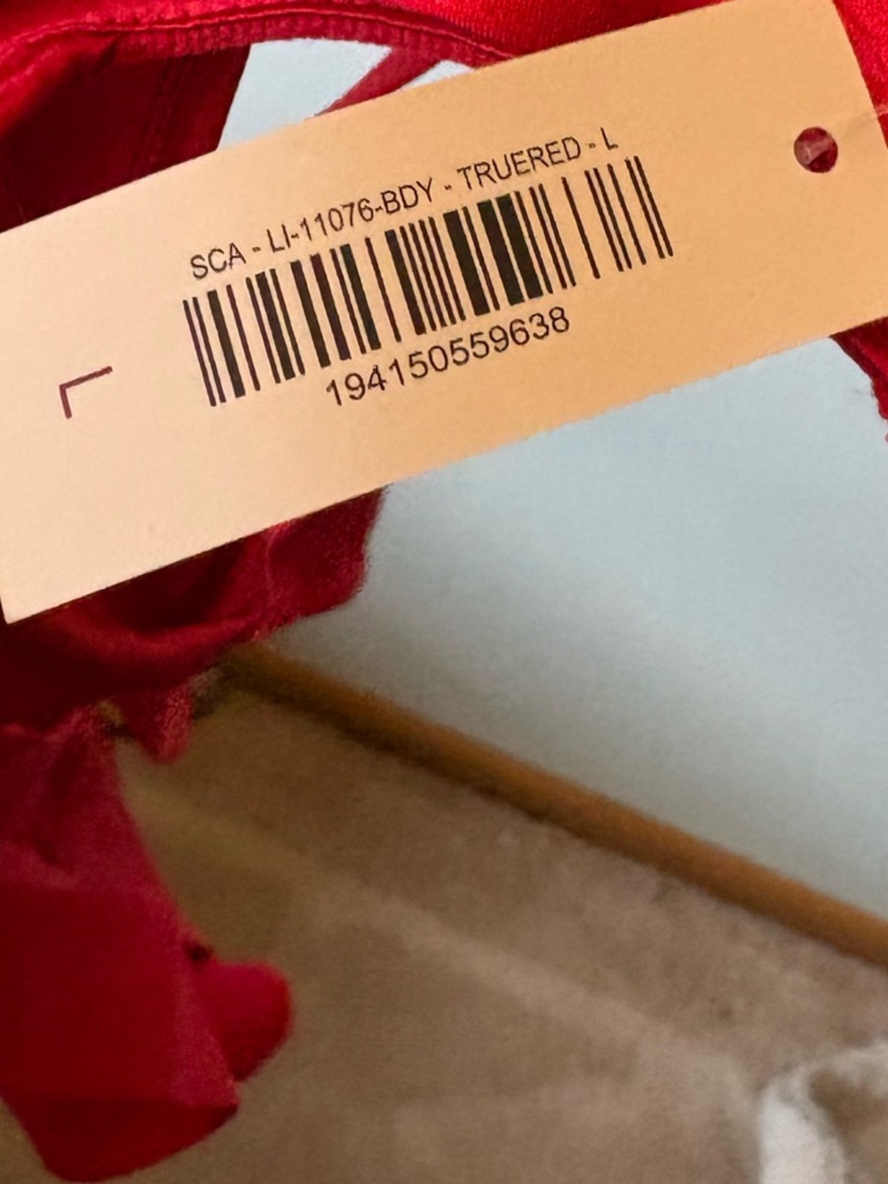 Adore Me Red Satin Bow-Front One-Piece Ivana Playsuit, Size Large - Picture 6 of 6